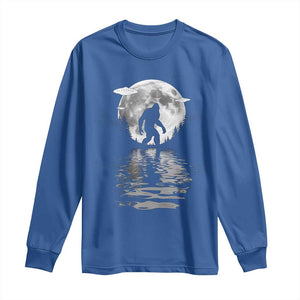 Bigfoot Long Sleeve Shirt Sasquatch Under The Moon Cryptid TS02 Royal Blue Print Your Wear