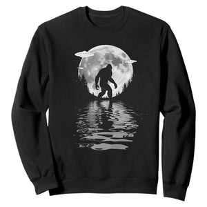 Bigfoot Sweatshirt Sasquatch Under The Moon Cryptid TS02 Black Print Your Wear