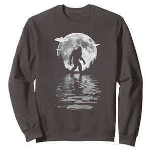 Bigfoot Sweatshirt Sasquatch Under The Moon Cryptid TS02 Dark Chocolate Print Your Wear