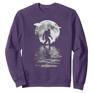 Bigfoot Sweatshirt Sasquatch Under The Moon Cryptid TS02 Purple Print Your Wear