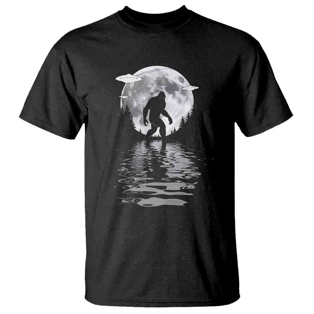 Bigfoot T Shirt Sasquatch Under The Moon Cryptid TS02 Black Print Your Wear