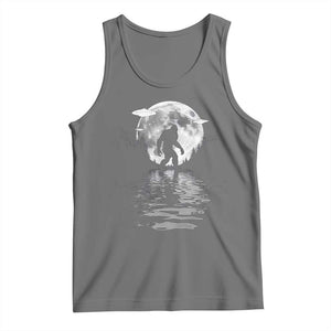 Bigfoot Tank Top Sasquatch Under The Moon Cryptid TS02 Black Heather Print Your Wear