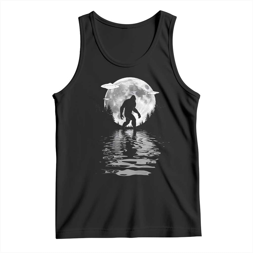 Bigfoot Tank Top Sasquatch Under The Moon Cryptid TS02 Black Print Your Wear