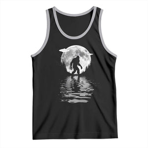 Bigfoot Tank Top Sasquatch Under The Moon Cryptid TS02 Black Athletic Heather Print Your Wear