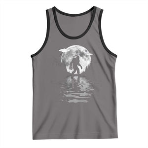 Bigfoot Tank Top Sasquatch Under The Moon Cryptid TS02 Deep Heather Black Print Your Wear