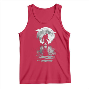 Bigfoot Tank Top Sasquatch Under The Moon Cryptid TS02 Red Print Your Wear