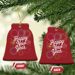 Happy New Year 2025 Christmas Ornament Fireworks Party Supplies Family Matching TS02 Bell Flake Red Print Your Wear