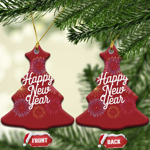 Happy New Year 2025 Christmas Ornament Fireworks Party Supplies Family Matching TS02 Christmas Tree Red Print Your Wear