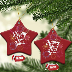 Happy New Year 2025 Christmas Ornament Fireworks Party Supplies Family Matching TS02 Star Red Print Your Wear