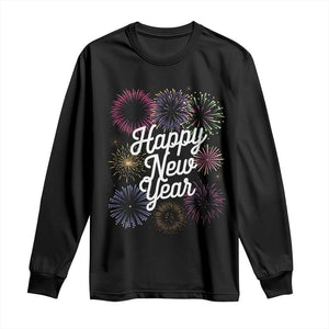 Happy New Year 2025 Long Sleeve Shirt Fireworks Party Supplies Family Matching TS02 Black Print Your Wear