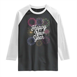 Happy New Year 2025 Raglan Shirt Fireworks Party Supplies Family Matching TS02 Black White Print Your Wear