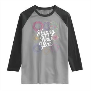 Happy New Year 2025 Raglan Shirt Fireworks Party Supplies Family Matching TS02 Sport Gray Black Print Your Wear