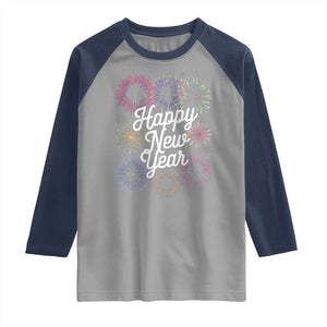 Happy New Year 2025 Raglan Shirt Fireworks Party Supplies Family Matching TS02 Sport Gray Navy Print Your Wear