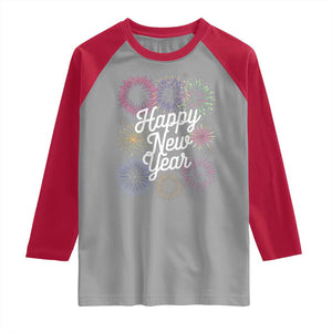 Happy New Year 2025 Raglan Shirt Fireworks Party Supplies Family Matching TS02 Sport Gray Red Print Your Wear