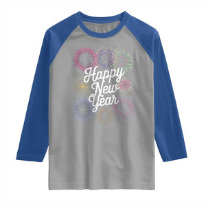 Happy New Year 2025 Raglan Shirt Fireworks Party Supplies Family Matching TS02 Sport Gray Royal Print Your Wear