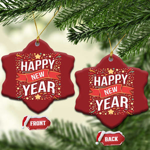 Happy New Year 2025 Christmas Ornament Confetti Fireworks Party Supplies Family Matching TS02 Snow Flake Red Print Your Wear