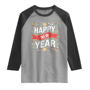 Happy New Year 2025 Raglan Shirt Confetti Fireworks Party Supplies Family Matching TS02 Sport Gray Black Print Your Wear