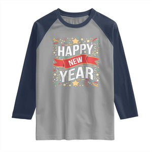 Happy New Year 2025 Raglan Shirt Confetti Fireworks Party Supplies Family Matching TS02 Sport Gray Navy Print Your Wear