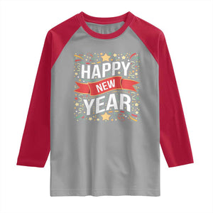 Happy New Year 2025 Raglan Shirt Confetti Fireworks Party Supplies Family Matching TS02 Sport Gray Red Print Your Wear