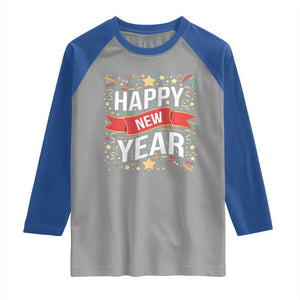 Happy New Year 2025 Raglan Shirt Confetti Fireworks Party Supplies Family Matching TS02 Sport Gray Royal Print Your Wear