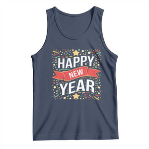 Happy New Year 2025 Tank Top Confetti Fireworks Party Supplies Family Matching TS02 Navy Print Your Wear