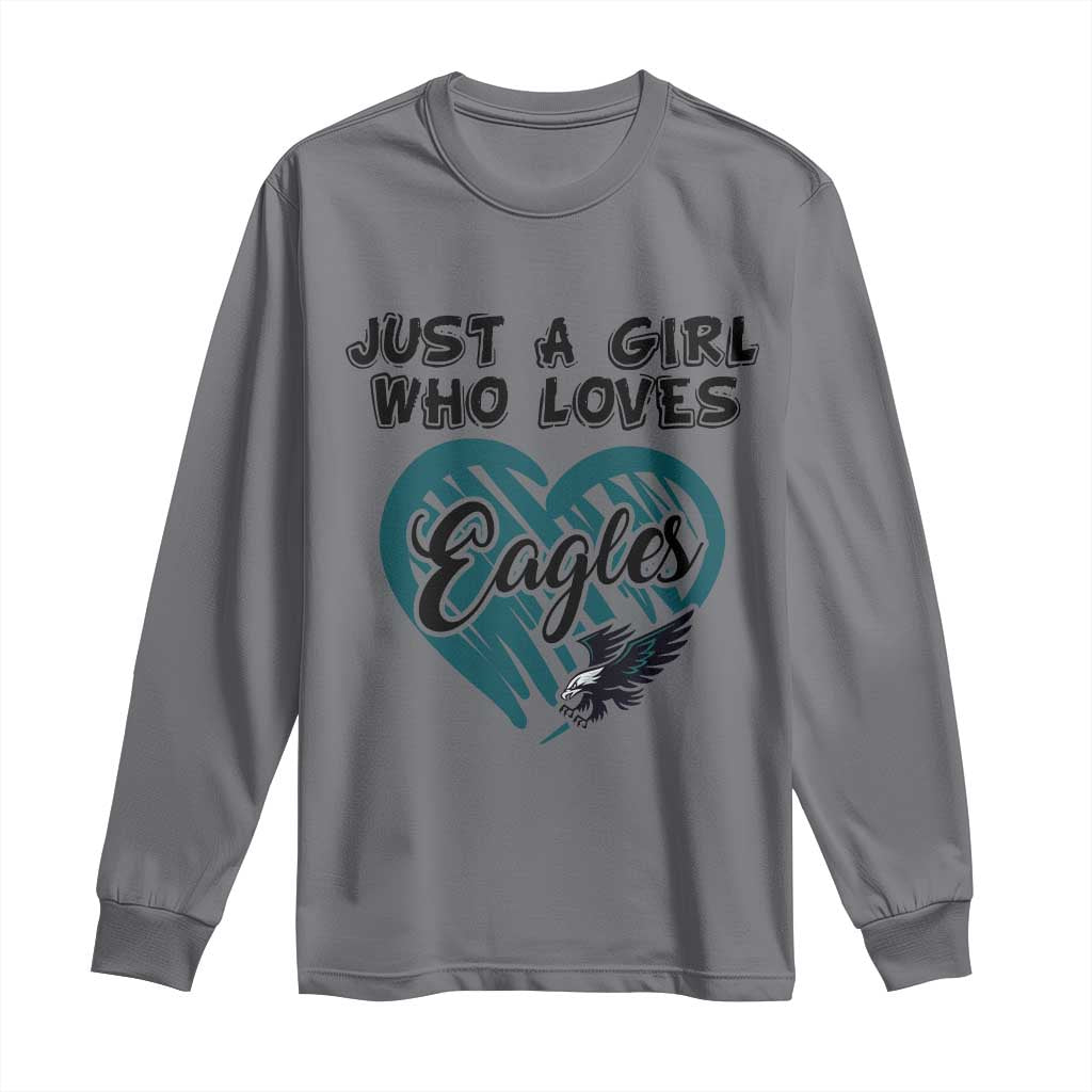 A Girl Who Loves Eagle Long Sleeve Shirt TS02 Charcoal Print Your Wear