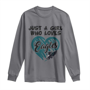 A Girl Who Loves Eagle Long Sleeve Shirt TS02 Charcoal Print Your Wear