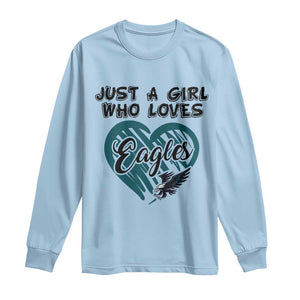 A Girl Who Loves Eagle Long Sleeve Shirt TS02 Light Blue Print Your Wear