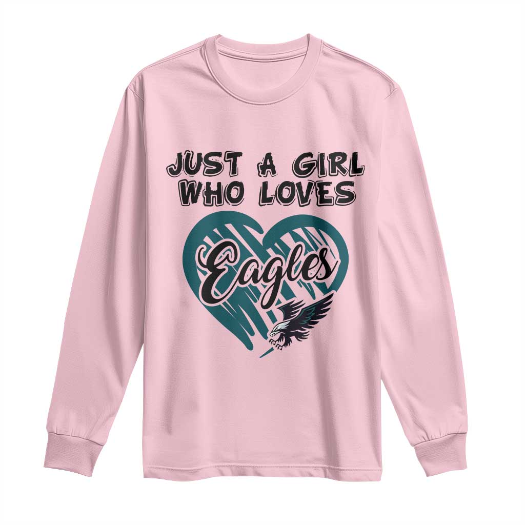 A Girl Who Loves Eagle Long Sleeve Shirt TS02 Light Pink Print Your Wear