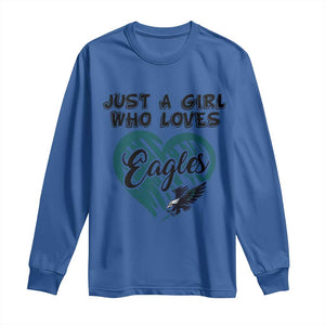 A Girl Who Loves Eagle Long Sleeve Shirt TS02 Royal Blue Print Your Wear