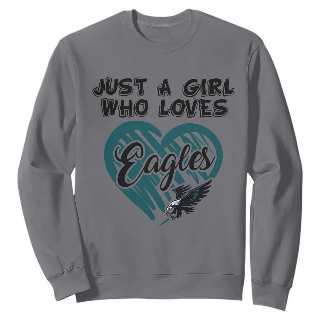 A Girl Who Loves Eagle Sweatshirt TS02 Charcoal Print Your Wear