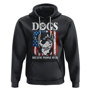 Funny Labrador Hoodie Dogs Because People Suck Lab Lover American Flag TS02 Black Printyourwear