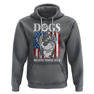 Funny Labrador Hoodie Dogs Because People Suck Lab Lover American Flag TS02 Charcoal Printyourwear