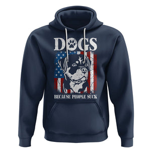 Funny Labrador Hoodie Dogs Because People Suck Lab Lover American Flag TS02 Navy Printyourwear