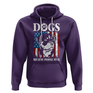 Funny Labrador Hoodie Dogs Because People Suck Lab Lover American Flag TS02 Purple Printyourwear