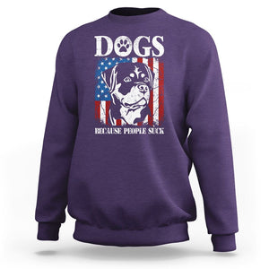 Funny Labrador Sweatshirt Dogs Because People Suck Lab Lover American Flag TS02 Purple Printyourwear