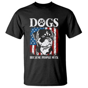 Funny Labrador T Shirt Dogs Because People Suck Lab Lover American Flag TS02 Black Printyourwear