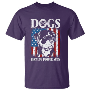 Funny Labrador T Shirt Dogs Because People Suck Lab Lover American Flag TS02 Purple Printyourwear