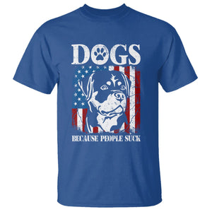 Funny Labrador T Shirt Dogs Because People Suck Lab Lover American Flag TS02 Royal Blue Printyourwear