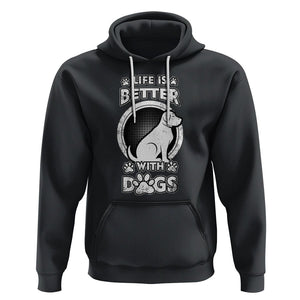 Dog Lover Hoodie Life Is Better With Dogs Paw Print Beagle Silhoutte TS02 Black Printyourwear