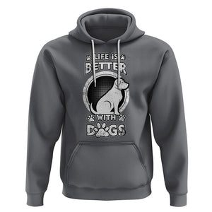 Dog Lover Hoodie Life Is Better With Dogs Paw Print Beagle Silhoutte TS02 Charcoal Printyourwear