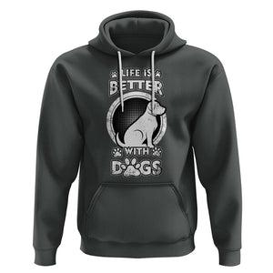 Dog Lover Hoodie Life Is Better With Dogs Paw Print Beagle Silhoutte TS02 Dark Heather Printyourwear