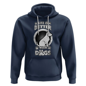 Dog Lover Hoodie Life Is Better With Dogs Paw Print Beagle Silhoutte TS02 Navy Printyourwear