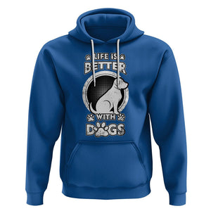 Dog Lover Hoodie Life Is Better With Dogs Paw Print Beagle Silhoutte TS02 Royal Blue Printyourwear