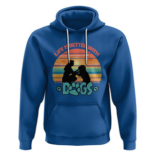 Dog Mom Hoodie Life Is Better With Dogs Retro Vintage Sunset TS02 Royal Blue Printyourwear