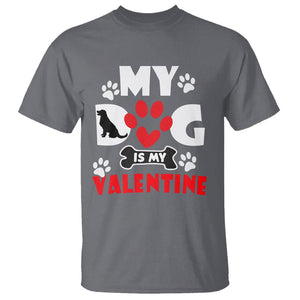 Dog Lover T Shirt My Dog Is My Valentine Pet Puddy TS02 Charcoal Printyourwear