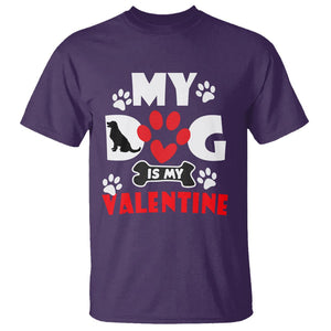 Dog Lover T Shirt My Dog Is My Valentine Pet Puddy TS02 Purple Printyourwear