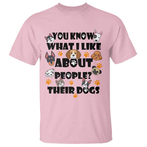 Funny Dog Lover T Shirt You Know What I Like About People Their Dogs TS02 Light Pink Printyourwear