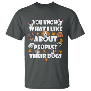 Funny Dog Lover T Shirt You Know What I Like About People Their Dogs TS02 Dark Heather Printyourwear