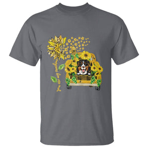 Bernese Mountain Dog T Shirt You Are My Sunshine Sunflower TS02 Charcoal Printyourwear